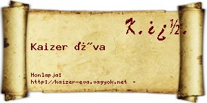 Kaizer Éva névjegykártya